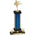 Premium Single Blue Glacier First Place Karate Trophy