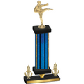 Premium Single Blue Glacier Victory Karate Trophy