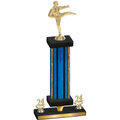 Premium Single Blue Glacier Year Karate Trophy