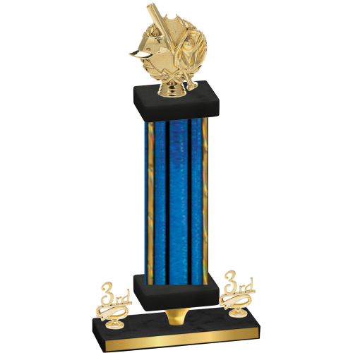 Premium Single Blue Glacier Third Place Baseball Trophy