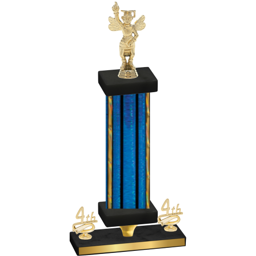 Premium Single Blue Glacier Fourth Place Academics Trophy