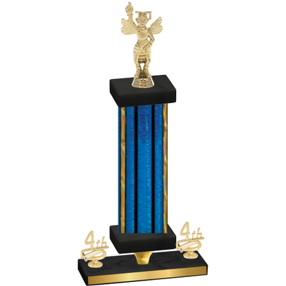 Premium Single Blue Glacier Fourth Place Academics Trophy
