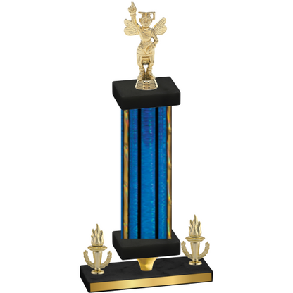 Premium Single Blue Glacier Victory Academics Trophy