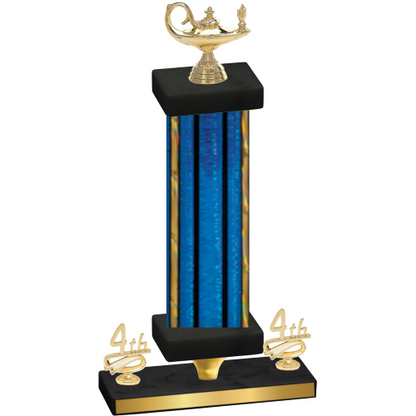Premium Single Blue Glacier Fourth Place Academics Trophy