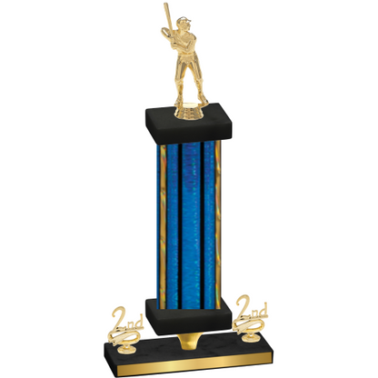 Premium Single Blue Glacier Second Place Baseball Trophy
