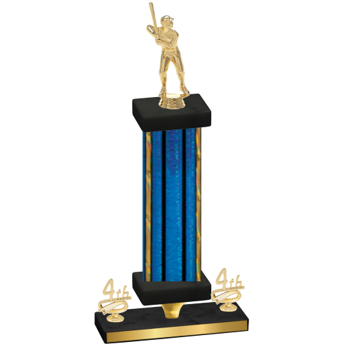 Premium Single Blue Glacier Fourth Place Baseball Trophy