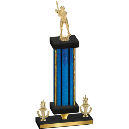 Premium Single Blue Glacier Victory Baseball Trophy