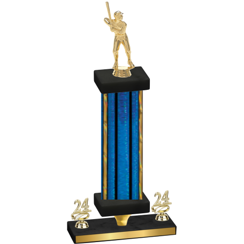 Premium Single Blue Glacier Year Baseball Trophy