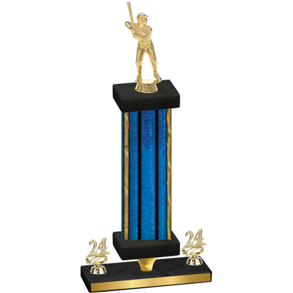 Premium Single Blue Glacier Year Baseball Trophy