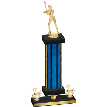 Premium Single Blue Glacier Second Place Softball Trophy