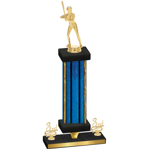 Premium Single Blue Glacier Third Place Softball Trophy