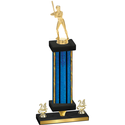 Premium Single Blue Glacier Year Softball Trophy