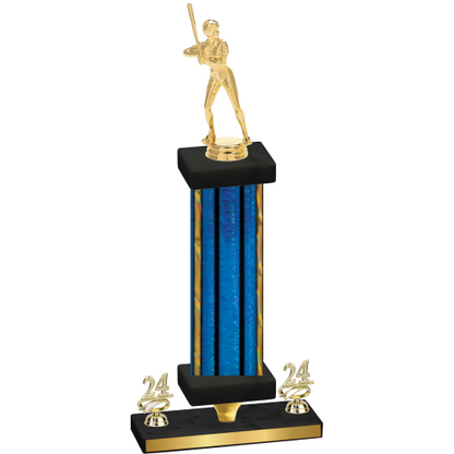 Premium Single Blue Glacier Year Softball Trophy