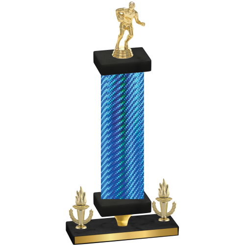 Premium Single Blue Carbon Fiber Victory Rugby Trophy
