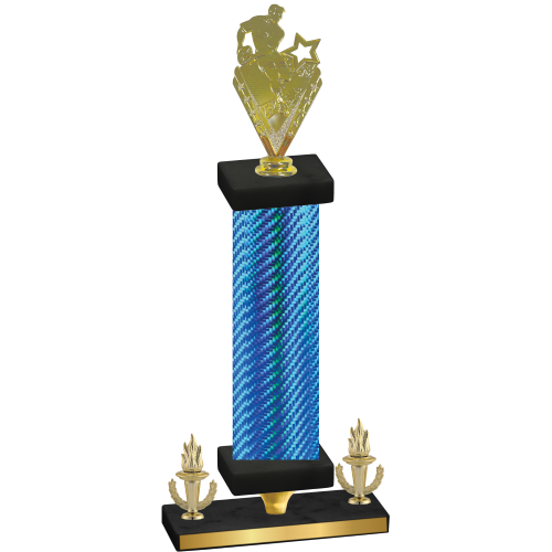 Premium Single Blue Carbon Fiber Victory Rugby Trophy