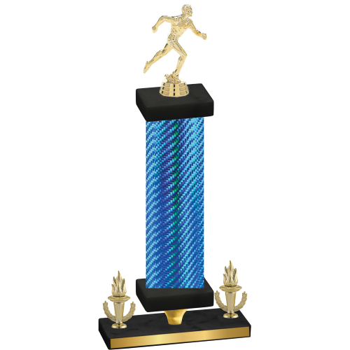 Premium Single Blue Carbon Fiber Victory Running Trophy