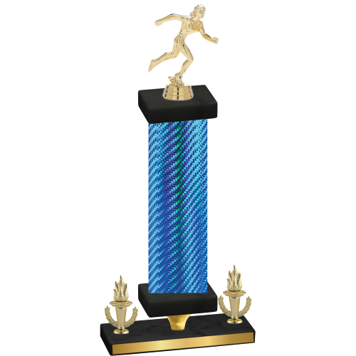 Premium Single Blue Carbon Fiber Victory Running Trophy