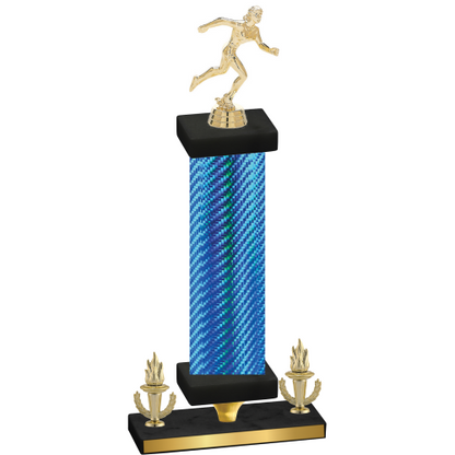 Premium Single Blue Carbon Fiber Victory Running Trophy