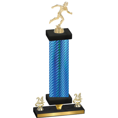 Premium Single Blue Carbon Fiber Year Running Trophy