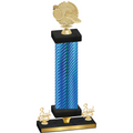 Premium Single Blue Carbon Fiber Third Place Running Trophy