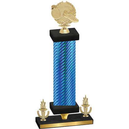 Premium Single Blue Carbon Fiber Victory Running Trophy