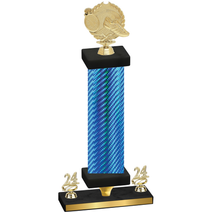 Premium Single Blue Carbon Fiber Year Running Trophy