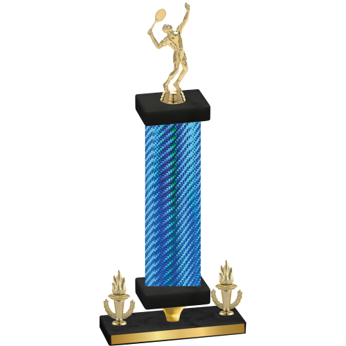 Premium Single Blue Carbon Fiber Victory Tennis Trophy