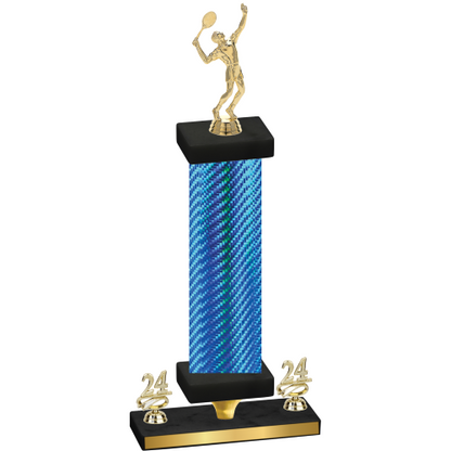 Premium Single Blue Carbon Fiber Year Tennis Trophy