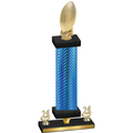 Premium Single Blue Carbon Fiber Year Football Trophy