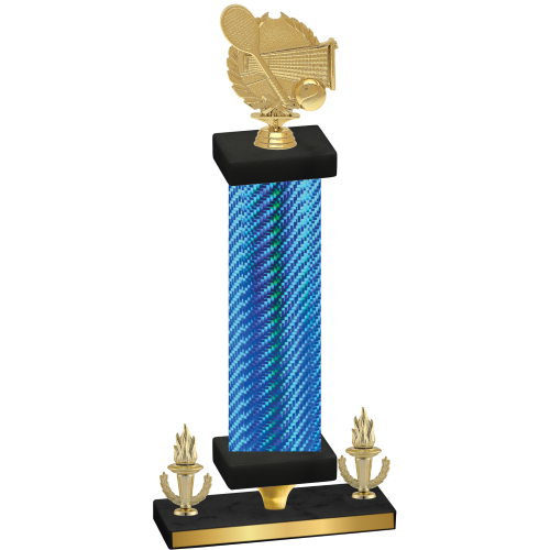 Premium Single Blue Carbon Fiber Victory Tennis Trophy