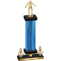 Premium Single Blue Carbon Fiber Victory Wrestling Trophy