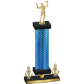 Premium Single Blue Carbon Fiber Victory Volleyball Trophy