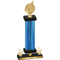Premium Single Blue Carbon Fiber Second Place Volleyball Trophy