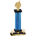 Premium Single Blue Carbon Fiber Fourth Place Volleyball Trophy