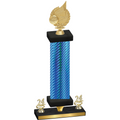 Premium Single Blue Carbon Fiber Year Volleyball Trophy