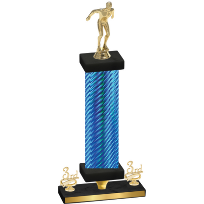 Premium Single Blue Carbon Fiber Third Place Swimming Trophy