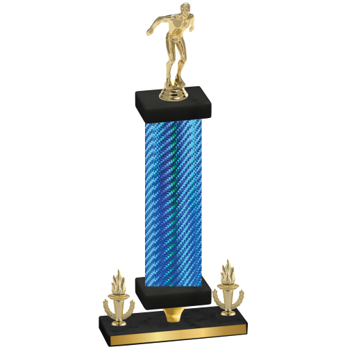 Premium Single Blue Carbon Fiber Victory Swimming Trophy
