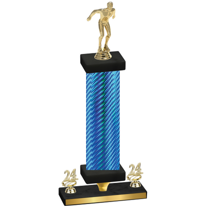 Premium Single Blue Carbon Fiber Year Swimming Trophy