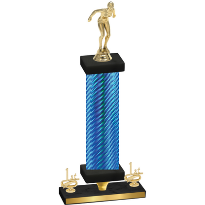 Premium Single Blue Carbon Fiber First Place Tennis Trophy