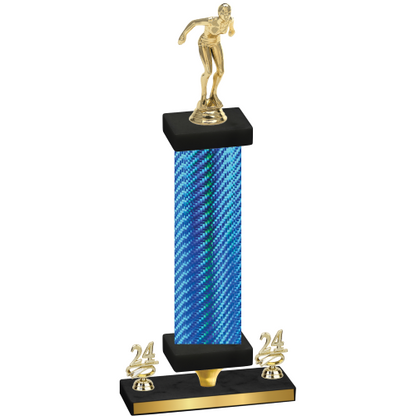 Premium Single Blue Carbon Fiber Year Tennis Trophy