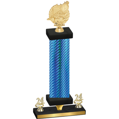 Premium Single Blue Carbon Fiber Year Swimming Trophy