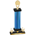 Premium Single Blue Carbon Fiber Second Place Insert Trophy