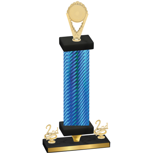 Premium Single Blue Carbon Fiber Second Place Insert Trophy