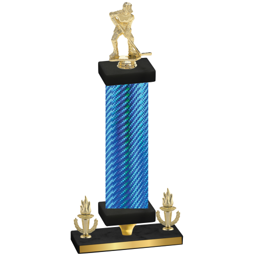 Premium Single Blue Carbon Fiber Victory Hockey Trophy