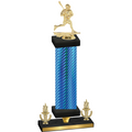 Premium Single Blue Carbon Fiber Victory Lacrosse Trophy