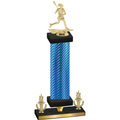 Premium Single Blue Carbon Fiber Victory Lacrosse Trophy