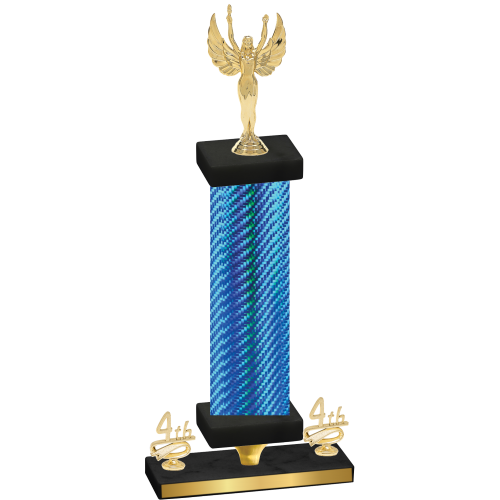 Premium Single Blue Carbon Fiber Fourth Place Victory Trophy