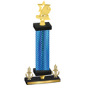 Premium Single Blue Carbon Fiber Victory Pickleball Trophy