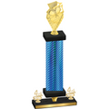 Premium Single Blue Carbon Fiber Fourth Place Pickleball Trophy