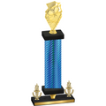 Premium Single Blue Carbon Fiber Victory Pickleball Trophy